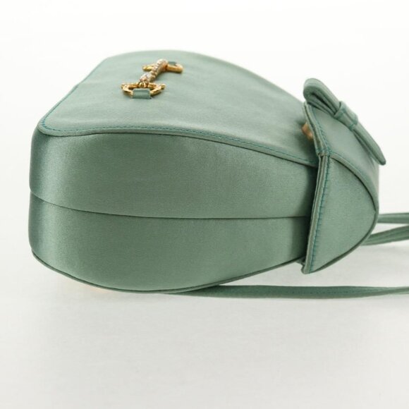 GUCCI Horsebit Backpack Satin Turquoise Blue Gold 005 781 0316 Auth am9199A - Picture 6 of 16
